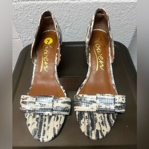 Rowen Black and Cream Patterned Heels